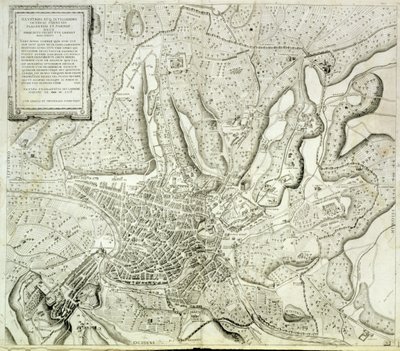 Map of the city of Rome, engraved by the artist, 1557 by Antonio Lafreri